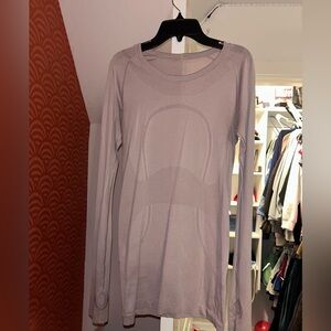 Lululemon size 4 long sleeve swiftly tech shirt in “dusty rose”.